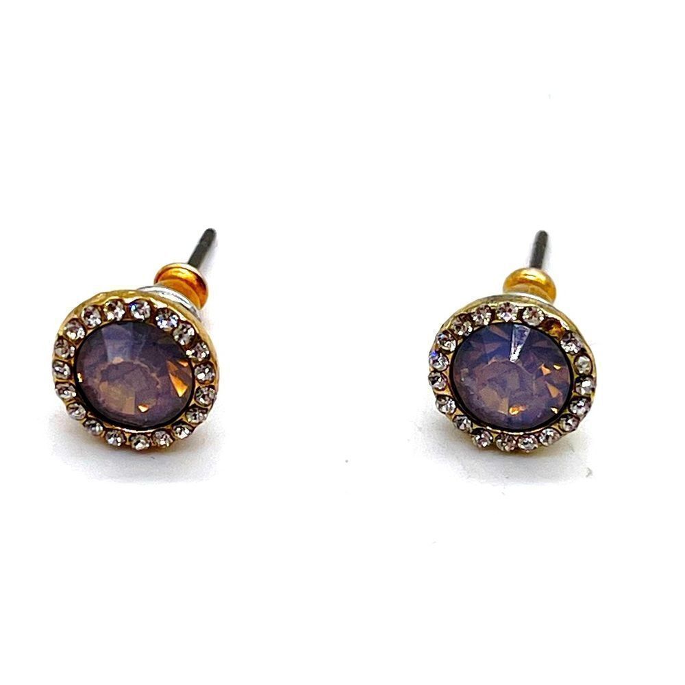 Purple Crystal Studs with Rhinestone